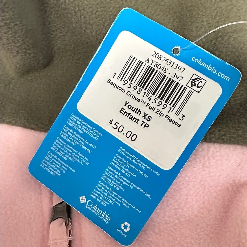 🟣 NWT Columbia Fleece Zip Up Jacket